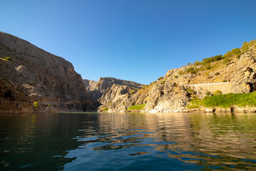 Fototapeta na wymiar Euphrates River and Karanlik (Dark) Canyon in Kemaliye Erzincan Turkey