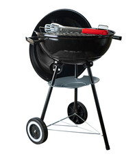 Barbeque (bbq) grill with cover isolated on whte