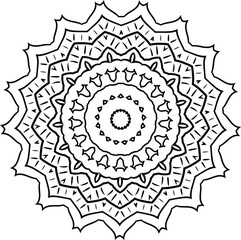 Mandala. Black and White Pattern. Vintage decorative elements. Hand drawn background. Arabic, Islam, Indian. Vector illustration