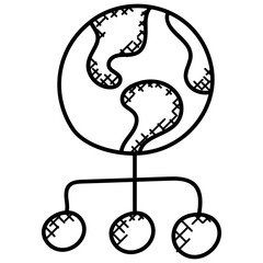 Fototapeta premiumA doodle icon design of sitemap diagram 
