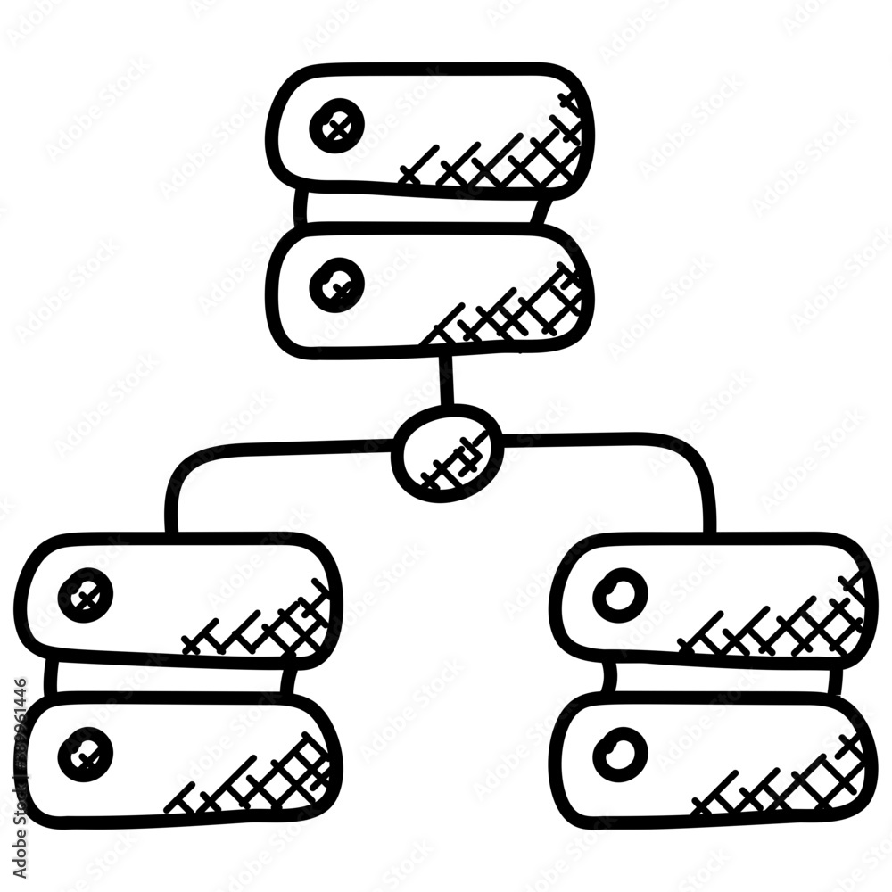 Canvas Prints a doodle icon design of sitemap diagram