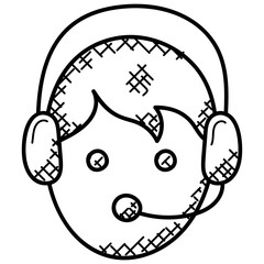
Headphones with twenty four hours sign representing call center or helpline
