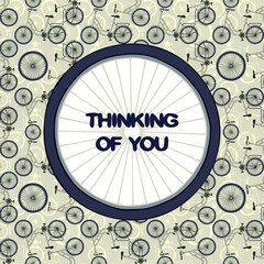 Thinking of you- card. Vector stock illustration eps10.