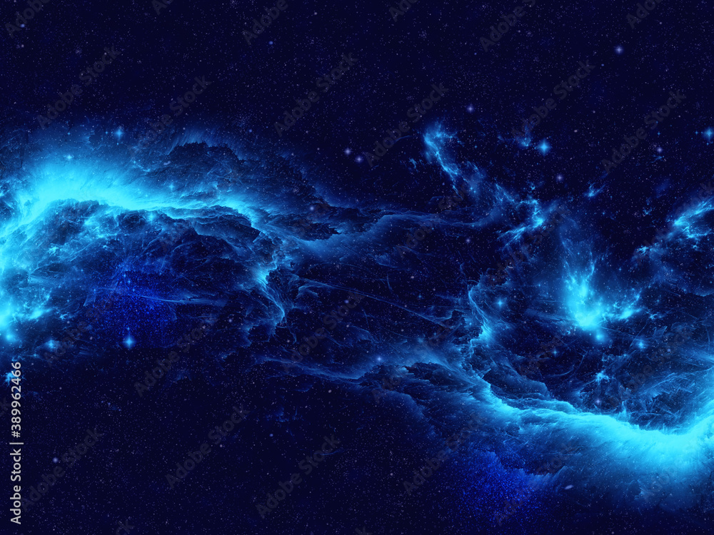 Wall mural nebula and stars in night sky. space background.