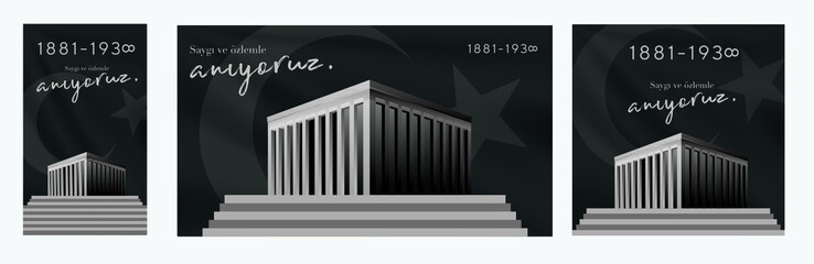 Obraz premium November 10 - Ataturk's Death Anniversary. National day of memory in Turkey. Translate: 10 Kasim Ataturk'u anma gunu ve Ataturk haftasi 