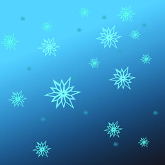 Christmas snowflakes on blue background
