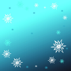 Fototapeta na wymiar Christmas snowflakes on blue background