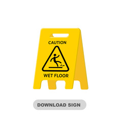Wet floor sign. Isolated vector illustration.