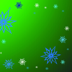 Fototapeta na wymiar Christmas snowflakes on green background