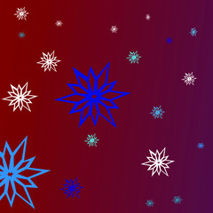 Naklejka na ściany i meble Christmas Snowflakes on a red background