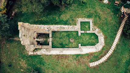 Temple ruins from the air
