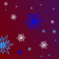Fototapeta na wymiar Christmas Snowflakes on a red background