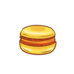 Cartoon cute simple yellow macaroon