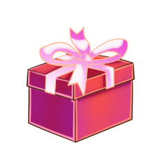 Pink gift box with bow