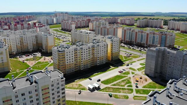 Residential new microdistrict of the city of Grodno.