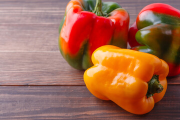 Fresh Organic Vegetables Yellow and Red Paprika.sweet pepper, red, green, yellow paprika