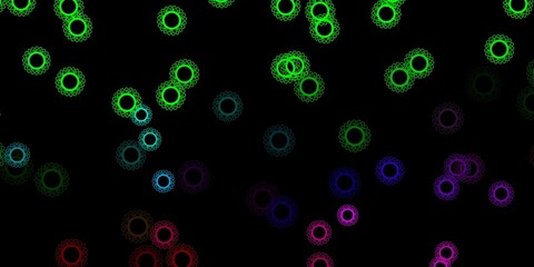 Dark multicolor vector template with flu signs.