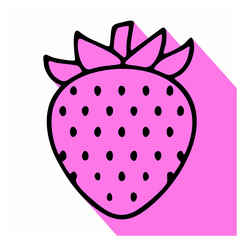 Strawberry flat line icon, sweet berry sign, healthy food logo.