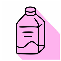 Milk bottle flat logo, kefir icon. Dairy product vector illustration.