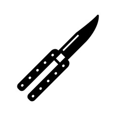 butterfly knife icon element of weapon icon for mobile concept and web apps. Thin line butterfly knife icon can be used for web and mobile. Premium icon on white background