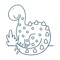 Cute Tyrannosaurus Rex isolated on white background. Funny dinosaur t-rex stands on white background.