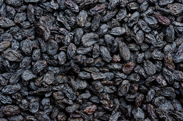 close-up of a large amount of blue raisins