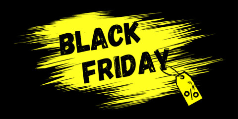 vector illustration lettering black friday with a shop tag. banner for sales