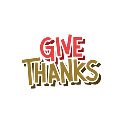 give thanks lettering vector design