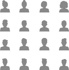 Big set of flat avatar, vector people icon, user faces design illustration,  including male and female . User flat avatar icon, sign, profile people symbol