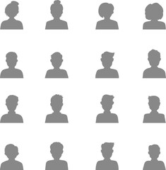 Big set of flat avatar, vector people icon, user faces design illustration,  including male and female . User flat avatar icon, sign, profile people symbol