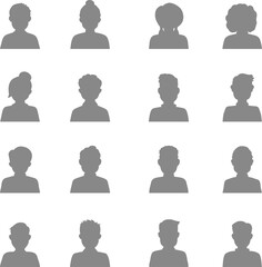 Big set of flat avatar, vector people icon, user faces design illustration,  including male and female . User flat avatar icon, sign, profile people symbol