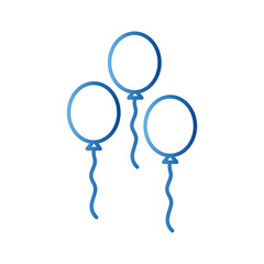 Party balloons gradient style icon vector design