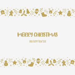Christmas card with ornaments and wishes. Vector