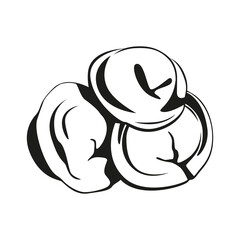 Food and convenience foods, a set of meat dumplings. Vector sketch, an icon from a group of objects