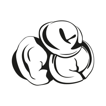 recommend clip art: Food and convenience foods, a set of meat dumplings. Vector sketch, an icon from a group of objects