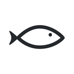 Fish icon. Vector flat design symbol of seafood.