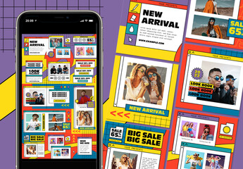 Retro Computer Puzzle Social Media Layout