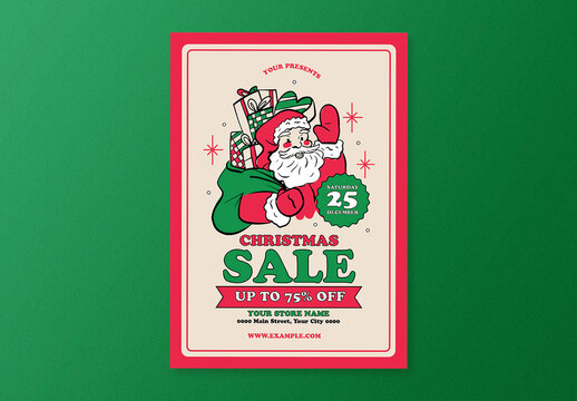 Santa Christmas Sale Flyer Layout