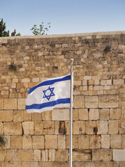 The Flag of Israel at Western Wall, Jerusalem