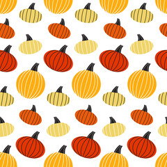 Thanksgiving pumpkin geometrical seamless pattern