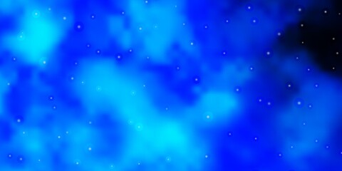 Naklejka na ściany i meble Light BLUE vector background with colorful stars.