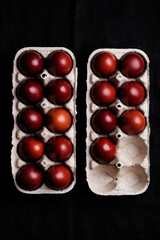 Dark burgundy colored eggs for easter