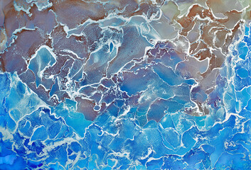 Fluid Art . Modern аbstract colorful background, wallpaper. Mixing acrylic paints. Marble texture. Alcohol ink colors translucent