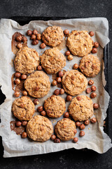 Oatmeal cookies with bananas and nuts