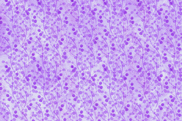 Blank purple and pink colored vintage Wallpaper Background with Dots and Flowers  