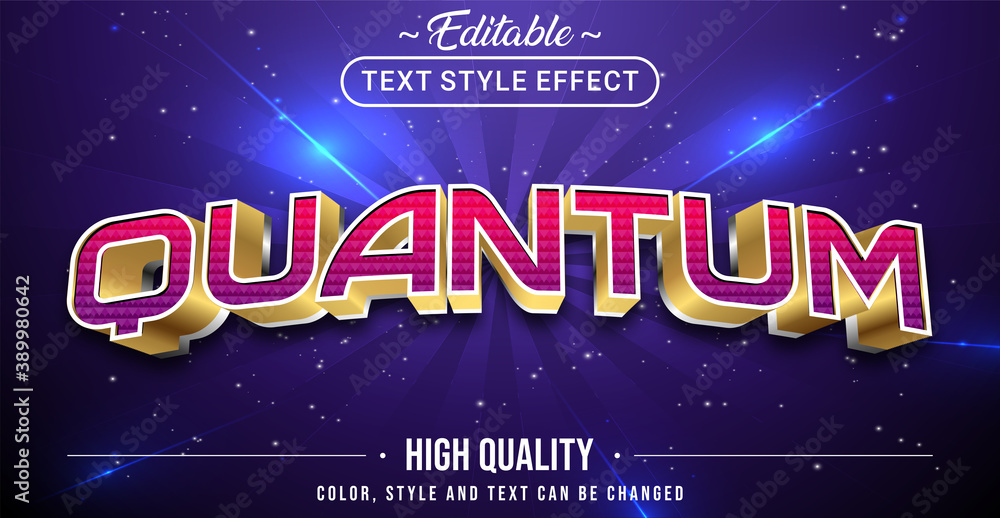 Poster Editable text style effect - Quantum theme style.