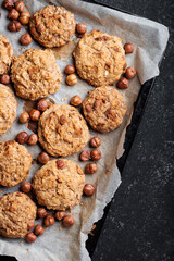 Oatmeal cookies with bananas and nuts