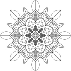 Easy Mandala coloring book simple and basic for beginners, seniors and children. Set of Mehndi flower pattern for Henna drawing and tattoo. Decoration in ethnic oriental, Indian style.