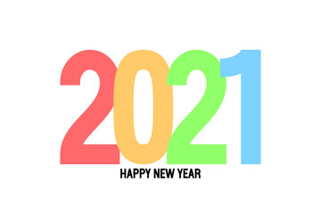2021 Happy New Year vector colourful concept banner