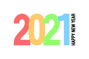 2021 Happy New Year vector colourful concept banner